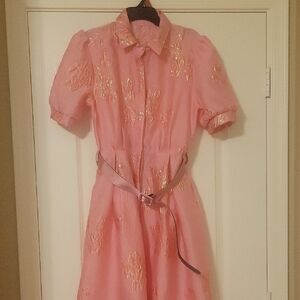 Pink Dress with Belt
